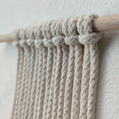 Miniatura 5 de Cordón de macramé trenzado de 6 mm x 96 yardas, color beige, cuerda de algodón natural no blanqueada, cuerda trenzada para manualidades, cuerda