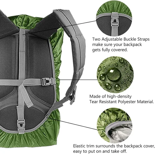 Miniatura 4 de Frelaxy - Funda impermeable para mochila, nivel de impermeabilidad de 10000 mm, estructura multicapa ultrarresistente mejorada, correa con hebilla