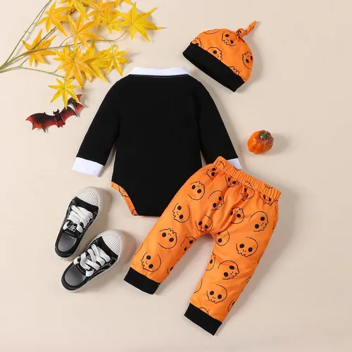 Miniatura 9 de VINUOKER Conjunto de ropa de caballero para bebé, traje de Navidad, traje de Navidad, mono de bebé, 3 piezas, conjunto de algodón