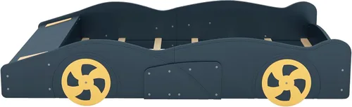 Miniatura 6 de CITYLIGHT Camas de automóvil de tamaño matrimonial para niños, marco de cama matrimonial en forma de auto de carreras con ruedas y almacenamiento