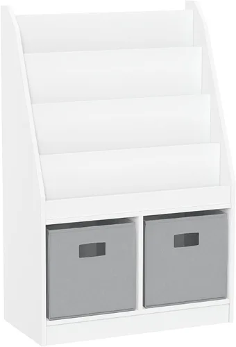 Miniatura 8 de RiverRidge Estantería para niños y organizador de almacenamiento de juguetes con 4 estantes para libros, 2 cubículos, organizador de juguetes