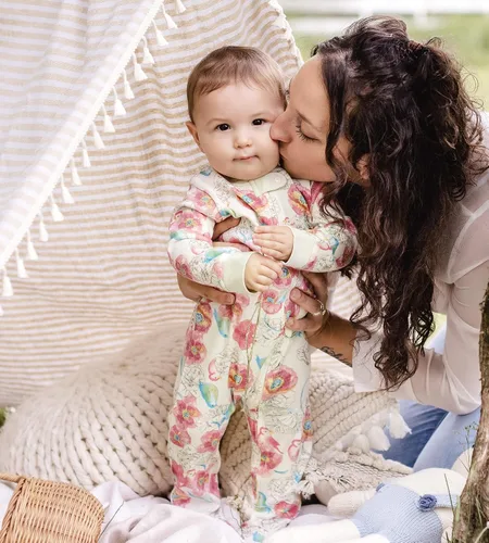 Miniatura 3 de Burt's Bees Baby Sleep & Play - Pijama de una pieza para bebés niñas, enterizo de 100% algodón orgánico con cremallera frontal, rómper de bebé