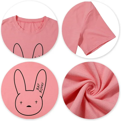Miniatura 4 de DUTUT Camiseta Bad Bunny para mujer, divertida camiseta gráfica de conejo, camiseta de Pascua cristiana inspiradora de verano