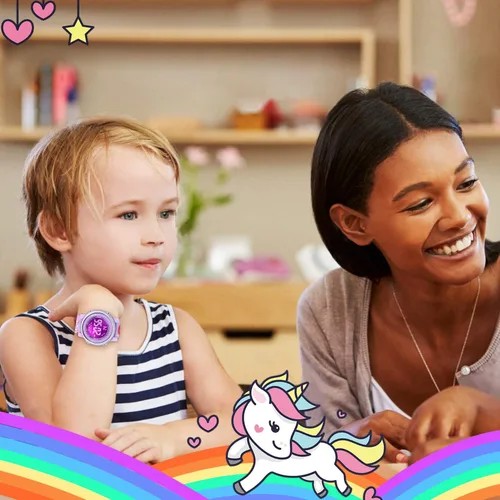 Miniatura 14 de Relojes impermeables de dibujos animados 3D para niñas con alarma, los mejores regalos de juguetes para niñas de 3 a 12 años