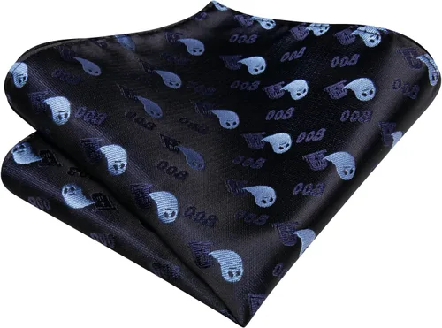 Miniatura 272 de Hi-Tie Corbata clásica de cachemira para hombre con pañuelo y gemelos a cuadros
