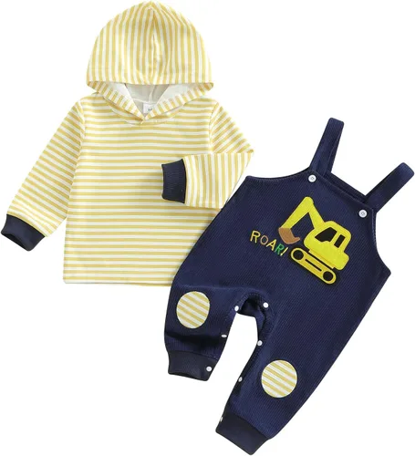 Miniatura 234 de Conjunto de ropa de otoño e invierno para bebé y niño, sudadera larga con capucha y pantalones para niños pequeños, 6, 12, 18, 24 meses, 2T