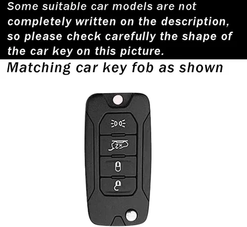 Miniatura 2 de ontto Funda para llavero de TPU para Jeep Renegade 2015-2020 con control remoto abatible, elegante funda para llavero de automóvil, funda para beige