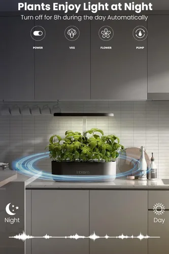 Miniatura 7 de Kit de sistema de cultivo hidropónico de 12 cápsulas inbloom, kit de plantador de jardín de hierbas para interiores, sistema de cultivo hidropónico