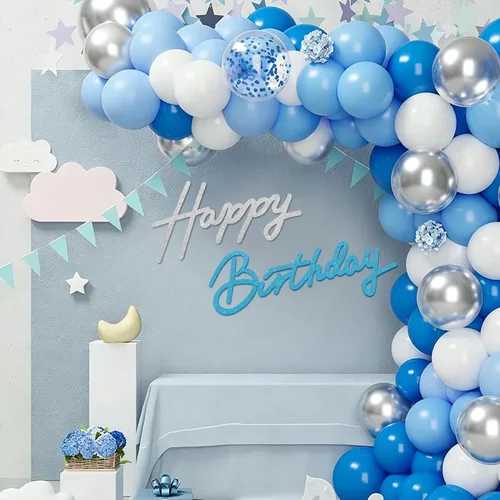 Miniatura 15 de TONIFUL Cartel de feliz cumpleaños para telón de fondo, pancarta de fieltro negro, incluye pegamento de puntos, perfecto para telón de fondo