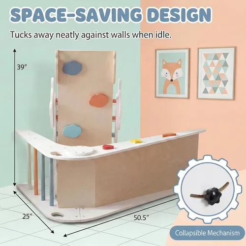 Miniatura 5 de GLACER Pikler - Juego de triángulos Montessori con temática de panda, juguetes de escalada para niños pequeños con escalera, túnel, tobogán, rampa