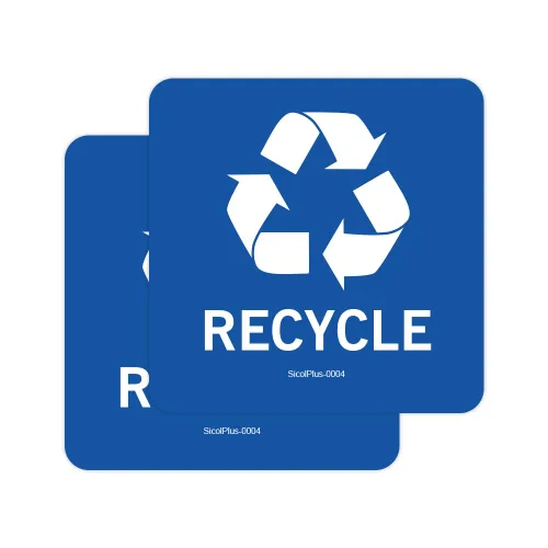 Calcomanías de reciclaje, calcomanías de papelera de reciclaje y calcomanías para papeleras con protección UV, calcomanías de vinilo autoadhesivas