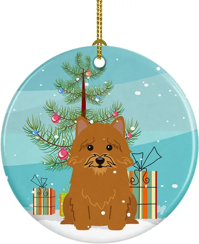 Miniatura 107 de Caroline's Treasures Adorno de cerámica para árbol de Navidad, Laika Spitz de Siberia Occidental, decoración colgante para árbol de Navidad