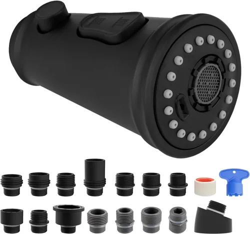Miniatura 12 de Hibbent Repuesto de cabezal de grifo de cocina, certificado NSF/ANSI/CAN 61 y CUPC, boquilla pulverizadora de grifo extraíble de 3 funciones, 15