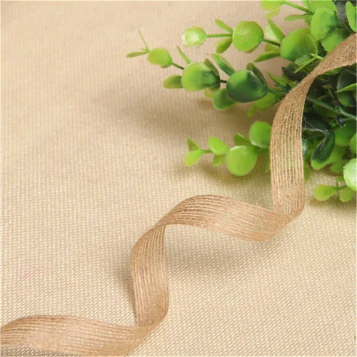 Cinta de yute natural de yute y arpillera de 16.4 ft, diseño vintage, rústico, floristería, decoración de bordes, bordes, apliques bordados,