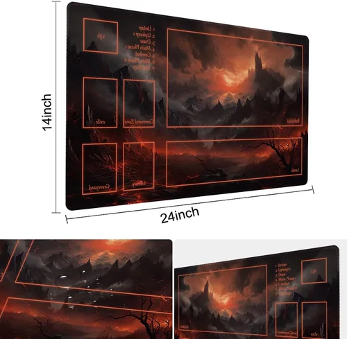 Miniatura 2 de Tapete MTG Tamaño 24x14in con Bolsas de Almacenamiento Gratuitas y Respaldo Antideslizante, Ideal para Entusiastas de Juegos de Cartas TCG Playmat