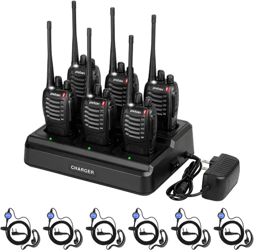 Miniatura 7 de pxton Walkie talkies para adultos de largo alcance con auricular mejorado, radios walkie talkies recargables portátiles de dos vías con cargador