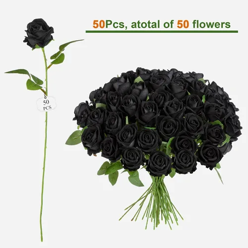 Miniatura 2 de Flores artificiales, rosas táctiles, ramo de rosas falsas, tallo de flores para centros de mesa de boda, corona de bricolaje, decoración del hogar
