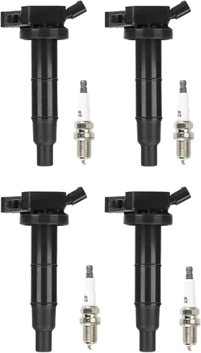 Paquete de bobina de encendido + bujías de iridio para Lexus HS250h Pontiac Vibe Scion tC xB Toyota Camry Corolla Highlander Matrix RAV4 Solara,