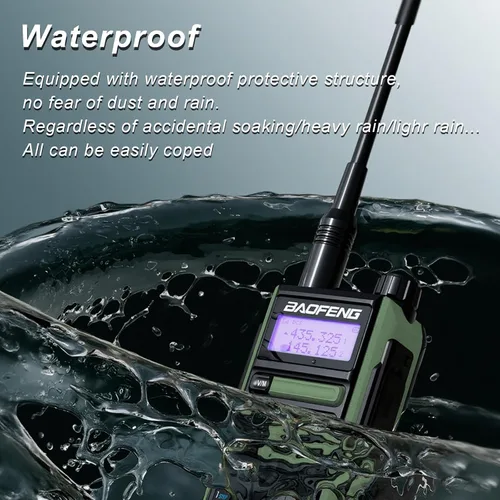 Miniatura 3 de BAOFENG Walkie Talkie UV-16R USB-C 10W con cable de programación Radio bidireccional impermeable de largo alcance de doble banda Radio portátil
