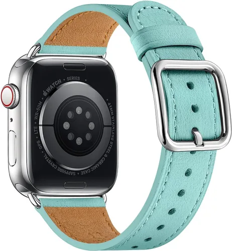 Miniatura 64 de MNBVCXZ Correas de cuero compatibles con Apple Watch para mujeres, correa de repuesto genuina para iWatch Series 11 10 9 8 7 6 5 4 3 2 1 SE 3 SE 2