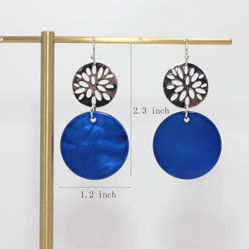 Miniatura 2 de Jules D. Pendientes colgantes de lágrima de concha natural para mujer