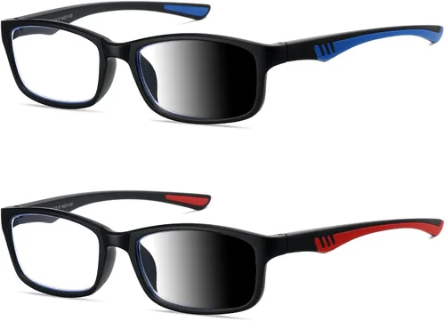 Miniatura 9 de LKEYE Gafas de Lectura Deportivas para Hombre con Lentes Fotocromáticas, Bloqueo de Luz Azul, para Computadora, Estilo Ancho, Bisagra de Resorte