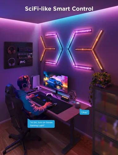 Miniatura 12 de Govee - Luz de pared para juegos, luz de pared RGBIC deslizante, funciona con Matter, Alexa y Google Assistant, luces LED de pared personalizables
