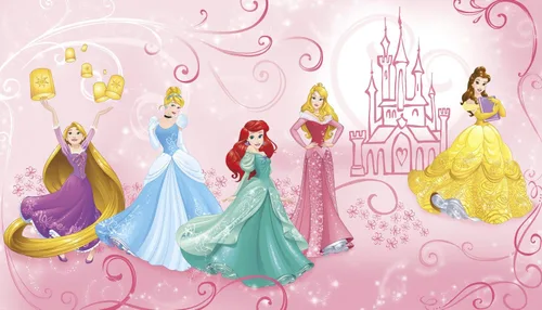 Miniatura 3 de Disney RoomMates JL1280M Disney Princess Royal Debut - Mural de pared extraíble activado por agua, 10.5 pies x 6 pies