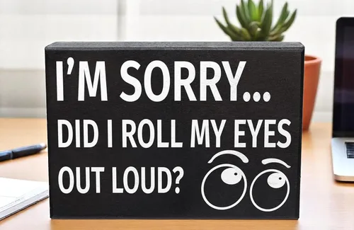 Miniatura 6 de Divertido letrero en rollo de ojos – I'm Sorry Did I Roll My Eyes Out Loud – Regalo para compañeros de trabajo, amigos, adolescentes, humor