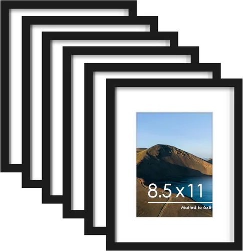 Miniatura 48 de PEALSN - Juego de 6 portarretratos de 5 x 7 pulgadas para fotos de 4 x 6 pulgadas con paspartú/5 x 7 pulgadas sin paspartú, para montaje en Negro