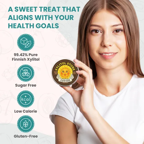 Miniatura 2 de Xylitol Stone Caramelos sin azúcar - Veganos y compatibles con dieta cetogénica, caramelos duros únicos sin azúcar - Dulces con 100% sabor natural