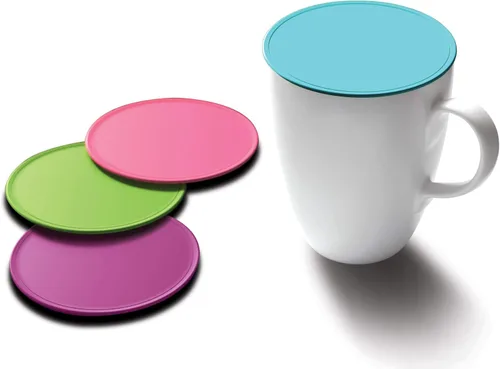 Miniatura 8 de Drink Tops Tap and Seal Fundas de café y té, succiona suavemente las tazas para mantener las bebidas más calientes durante más tiempo y reducir