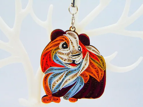 Miniatura 13 de Bulldog francés, decoración para el hogar, decoración navideña, adorno hecho a mano para amantes de los animales, adorno quilled, bolso, mochila