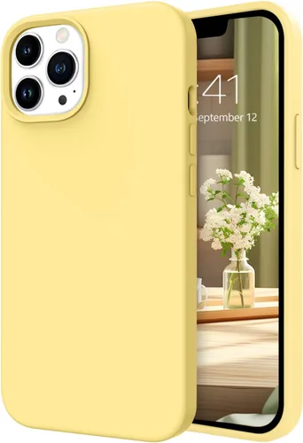 Miniatura 19 de Telaso Funda para iPhone 13, silicona líquida de goma de gel suave para iPhone 13, funda delgada con forro de microfibra a prueba de golpes, fundas
