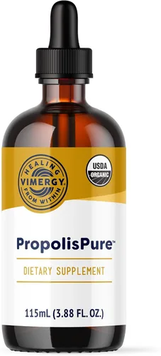 Vimergy PropolisPure® – Apoya la salud inmune y respiratoria* – Beneficios para la salud bucal* – Certificado orgánico USDA, Kosher, apto para