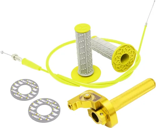 Miniatura 10 de Agarre del acelerador para motocicleta de 7/8 pulgadas, 0.866 in, torcida rápida de aluminio CNC con cable de acelerador y agarre para manillar Rojo