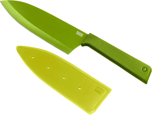 Miniatura 6 de Kuhn Rikon Color Plus Santoku - Cuchillo grande, color rojo