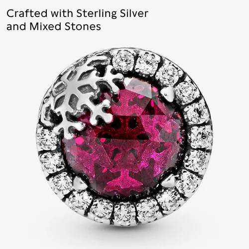 Miniatura 3 de PANDORA Joyería rosa deslumbrante cristal de copo de nieve y circonita cúbica colgante en plata de ley Metal Cristal Circonita cúbica