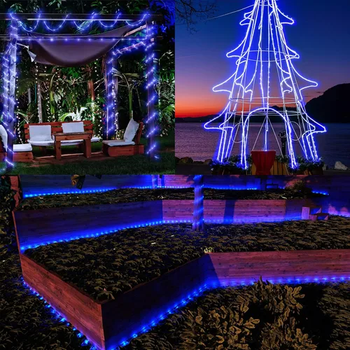 Miniatura 2 de Luces solares de cuerda para exteriores, impermeables, LED, 200 luces LED de cuerda solar, 72 pies, 8 modos con control remoto, flexible, tubo solar