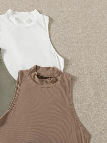 Miniatura 4 de MakeMeChic Paquete de camisetas sin mangas básicas casuales para mujer
