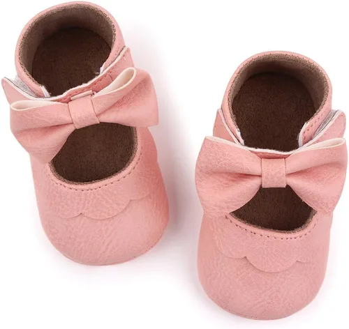 Miniatura 3 de Zapatos planos Mary Jane para bebés y niñas, suela suave antideslizante, suela suave, princesa, primeros pasos, de piel sintética, zapatos de vestir
