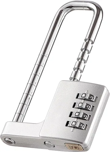 Miniatura 7 de Cerradura de gabinete de longitud de trabajo de 1.6 a 3.8 pulgadas, candado de combinación de acero inoxidable, código de bloqueo de grillete largo