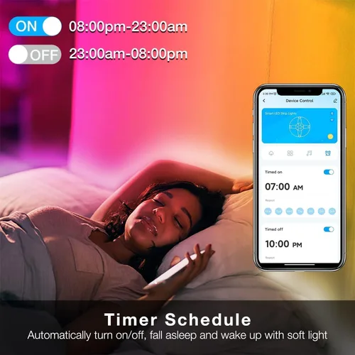 Miniatura 5 de DAYBETTER Luces LED inteligentes WiFi, tira de luces LED RGB de 25 pies compatibles con Alexa y Google Assistant, control remoto por voz