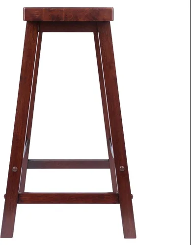 Miniatura 4 de Winsome Satori - Taburete de mostrador con asiento de sillín para cocina, 24 pulgadas, nogal