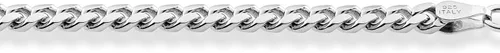Miniatura 3 de Miabella Pulsera de plata de ley 925 italiana de 0.126 in, 0.197 in, 0.276 in, cadena de eslabones cubanos bordillos, pulsera de plata de ley pesada