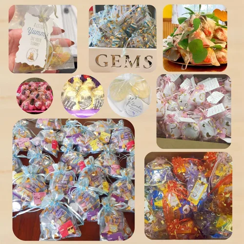 Miniatura 6 de QIANHAILIZZ 100 unidades de 3.5 x 4.7 pulgadas, bolsa de regalo de organza con corazón de flores, bolsa de regalo, bolsa para dulces, con cordón