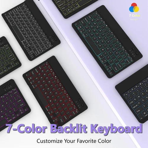 Miniatura 2 de Funda de teclado para Samsung Galaxy Tab S6 Lite de 10.4 pulgadas (SM-P620/P625/P613/P619/P615/P610), funda para tableta con retroiluminación de 7