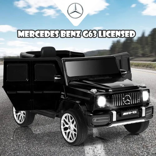Miniatura 3 de OLAKIDS Auto eléctrico Mercedes Benz G63 de 12 V con licencia y control remoto, puertas dobles abiertas, música, Bluetooth, 2 velocidades