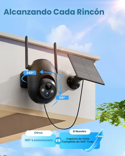 Miniatura 6 de SIIOOE Cámaras de Seguridad Inalámbricas para Exteriores con Energía Solar: Cámara WiFi 2K para Sistema de Seguridad del Hogar - Cámara con Sensor