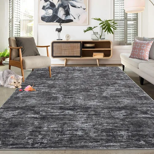 Miniatura 47 de RUGSREAL - Tapete pequeño de 2x3 con base de goma, resistente a las manchas, moderno, color liso, contemporáneo lavable, para la entrada, sala